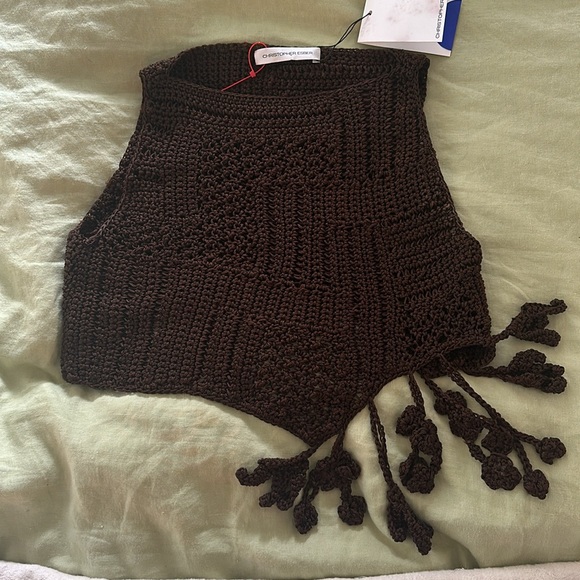 Christopher Esber chocolate brown KNIT SET - (NWT’s) stunning !Top S/M, skirt M - Picture 10 of 12